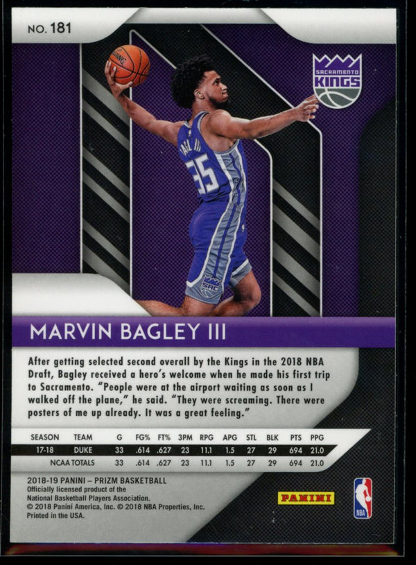 Marvin Bagley III 2018-19 Panini Prizm RC