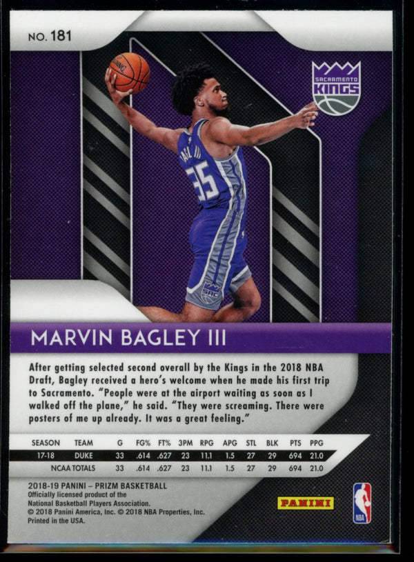 Marvin Bagley III 2018-19 Panini Prizm RC