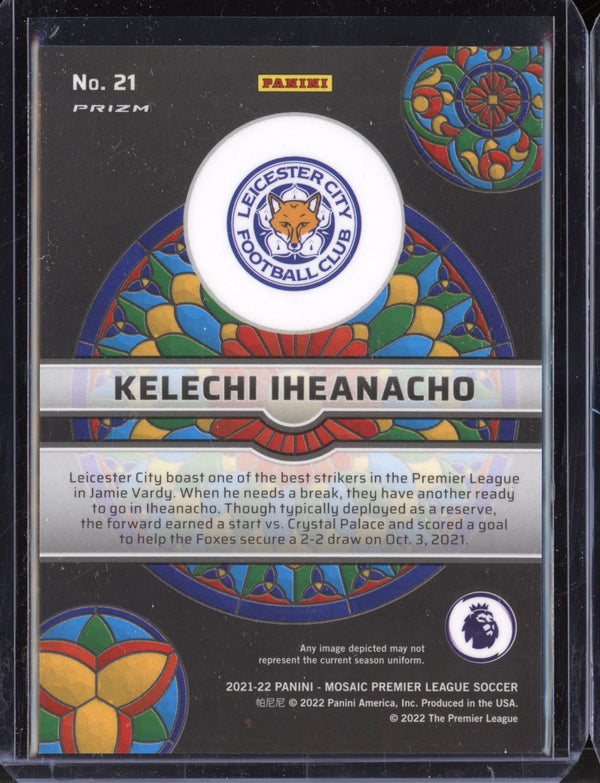 Kelechi Iheanacho 2021-22 Panini Mosaic PL Stained Glass