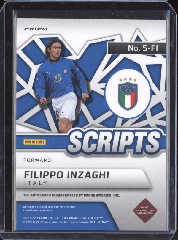 Filippo Inzaghi 2021-22 Panini Mosaic Road to World Cup S-FI Scripts