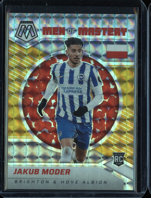 Jakub Moder 2021-22 Panini Mosaic PL Men of Mastery Gold RC 07/10