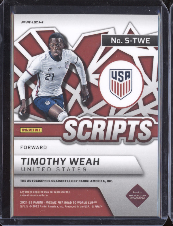 Timothy Weah 2021-22 Panini Mosaic Road to World Cup S-TWE Scripts