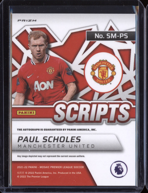 Paul Scholes 2021-22 Panini Mosaic PL Scripts Auto