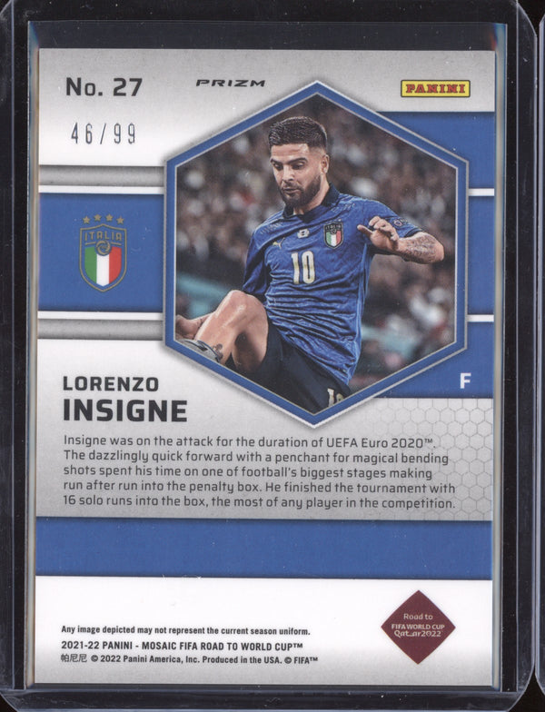 Lorenzo Pellegrini 2021-22 Panini Mosaic Road to World Cup 27 Blue 46/99