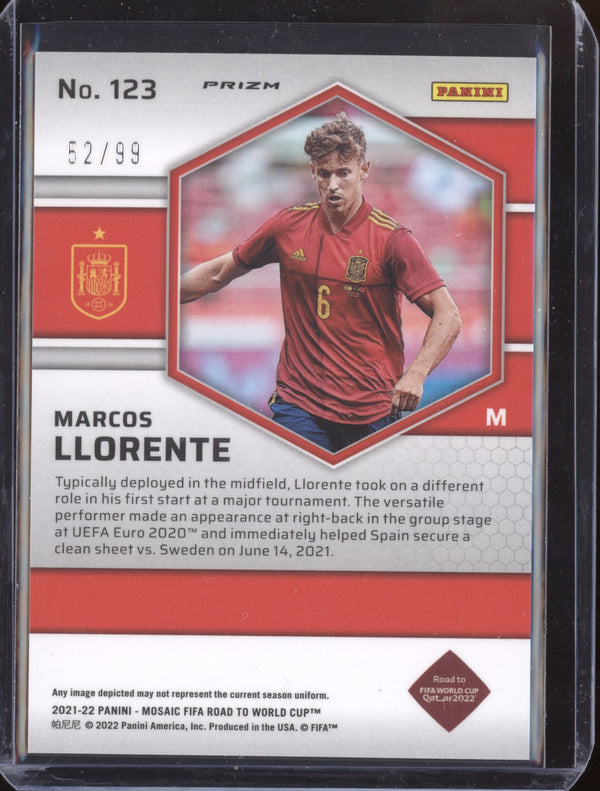 Marcos Llorente 2021-22 Panini Mosaic Road to World Cup 123 Blue 52/99