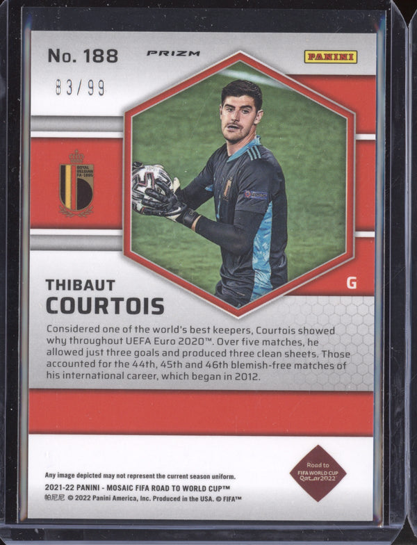 Thibaut Courtois 2021-22 Panini Mosaic Road to World Cup 188 Blue 83/99