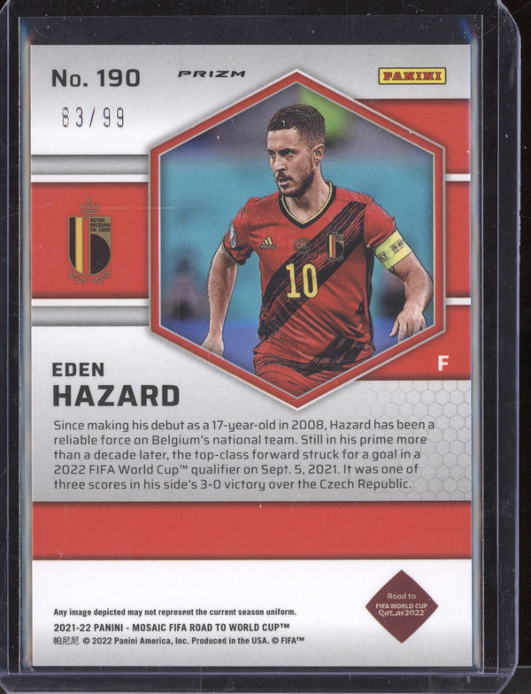 Eden Hazard 2021-22 Panini Mosaic Road to World Cup 190 Blue 83/99