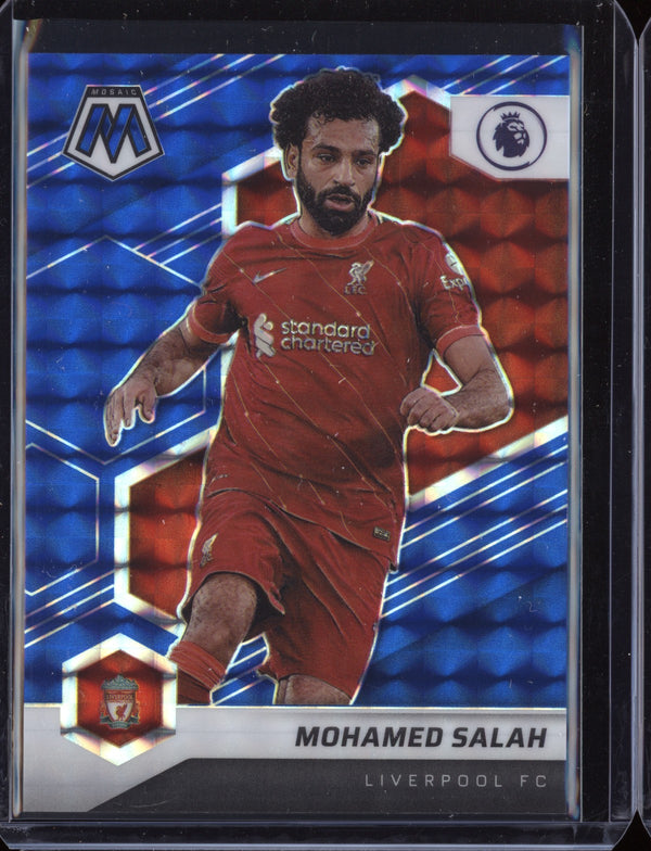 Mohamed Salah 2021-22 Panini Mosaic PL Blue Mosaic 62/99