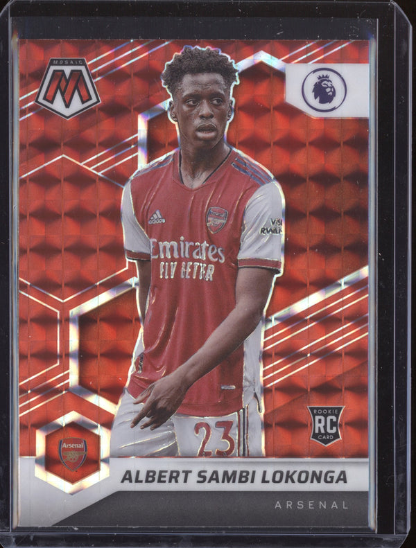 Albert Sambi Lokonga 2021-22 Panini Mosaic PL Red Mosaic RC