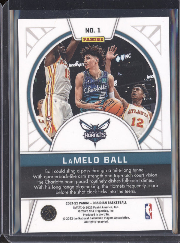 LaMelo Ball 2021-22 Panini Obsidian Tunnel Vision Purple 27/75