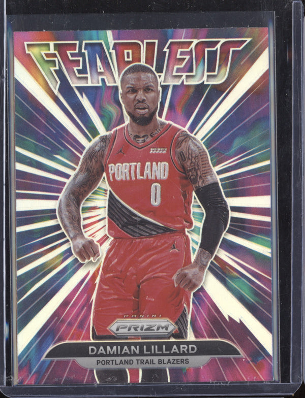 Damian Lillard 2021-22 Panini Prizm Fearless Silver