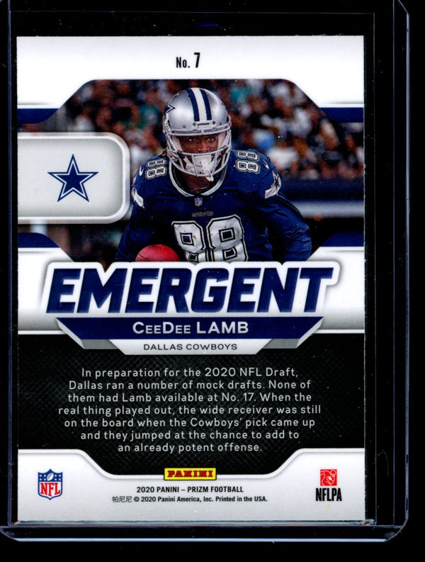 CeeDee Lamb 2020 Panini Prizm Emergent RC