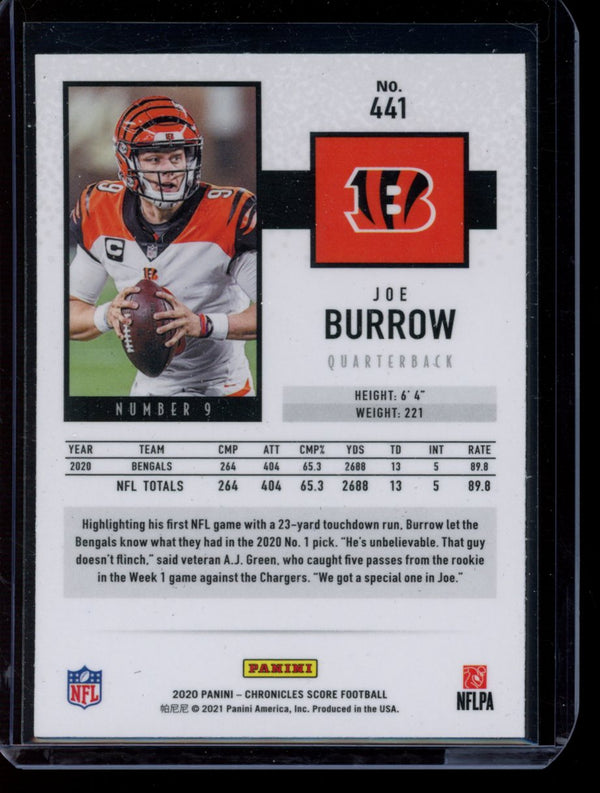 Joe Burrow 2020 Panini Chronicles Score RC