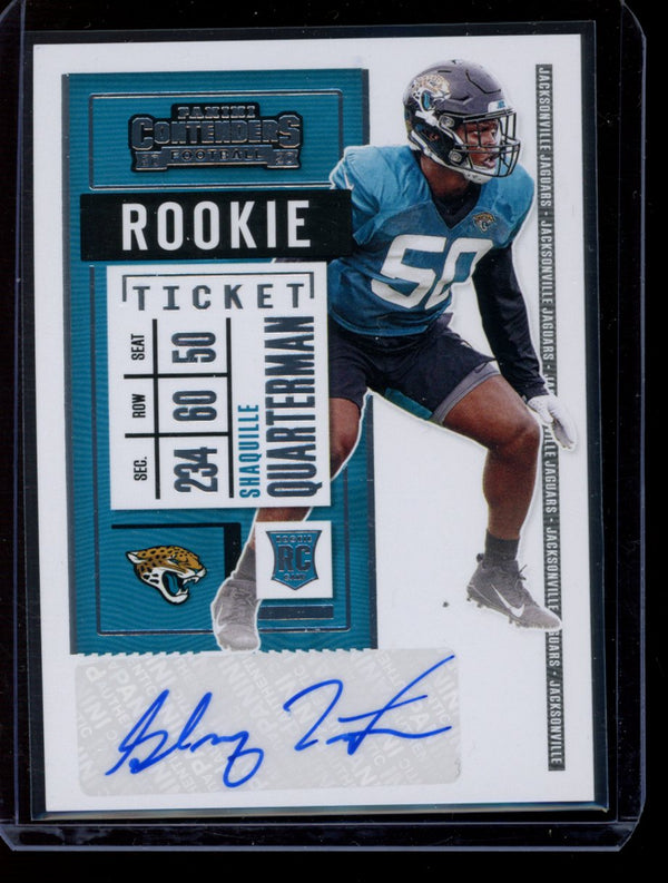 Shaquille Quarterman 2020 Panini Contenders Rookie Ticket Auto RC