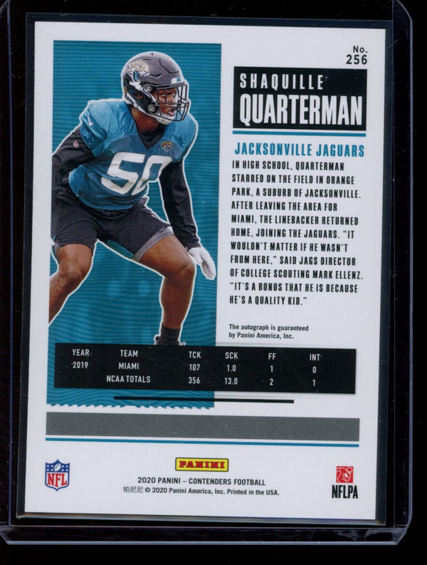 Shaquille Quarterman 2020 Panini Contenders Rookie Ticket Auto RC