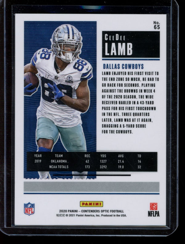 CeeDee Lamb 2020 Panini Contenders Rookie Ticket RC