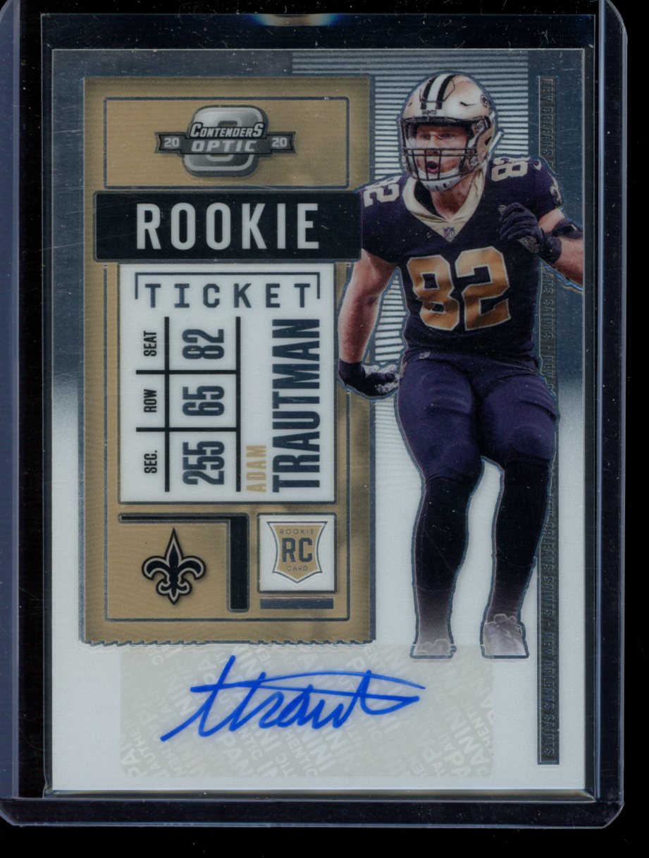 Adam Trautman 2020 Panini Contenders Optic Rookie Ticket Auto RC