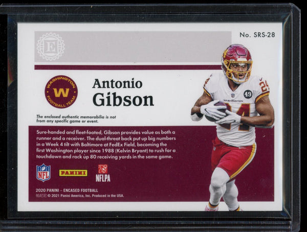 Antonio Gibson 2020 Panini Encased Substantial Rookie Swatches Gold RC 15/25