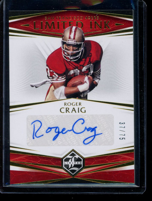 Roger Craig 2020 Panini Limited Limited Ink Auto 37/75