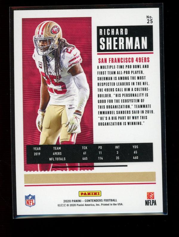 Richard Sherman 2020 Panini Contenders Championship Ticket  31/99