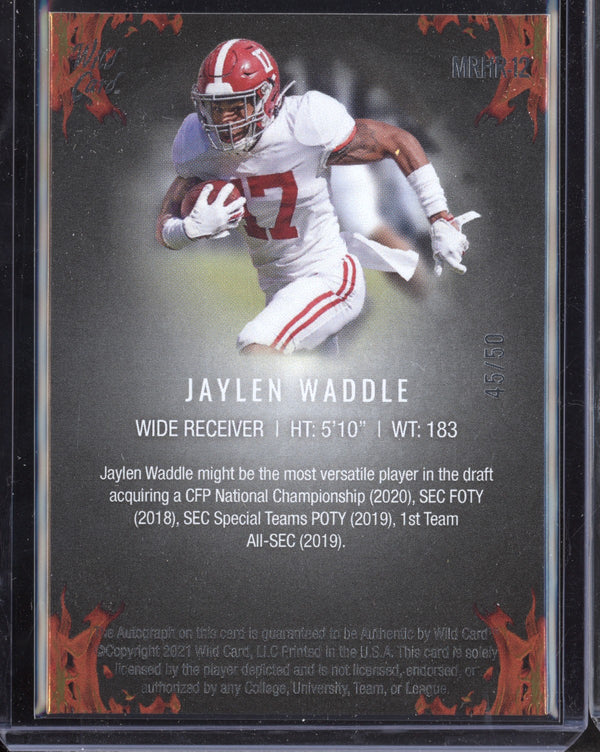 Jaylen Waddle 2021 Wild Card Red Hot Rookies Red Hot Rookie Autograph RC 45/50