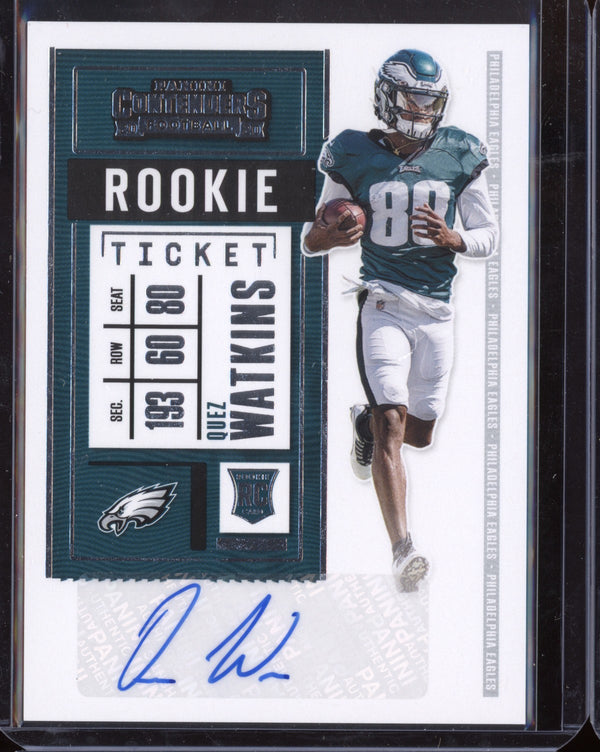 Quez Watkins 2020 Panini Contenders Rookie Ticket Autograph