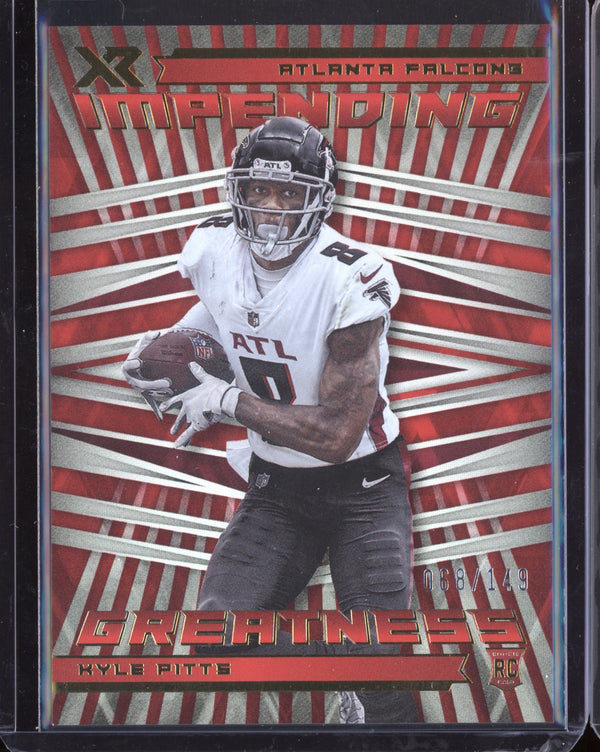 Kyle Pitts 2021 Panini XR Impending Greatness Red  RC 68/149