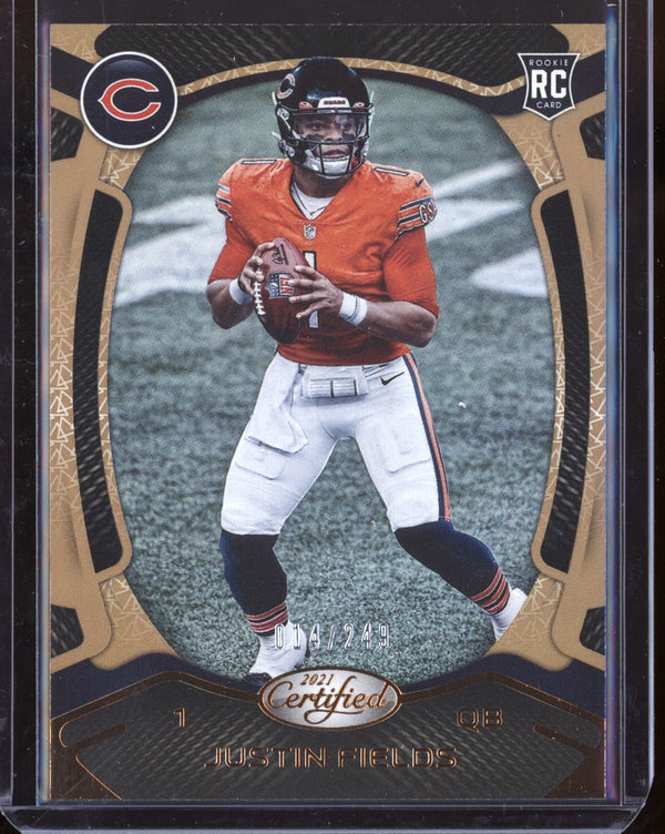 Justin Fields 2021 Panini Certified Bronze Mirror Parallel RC 14/249