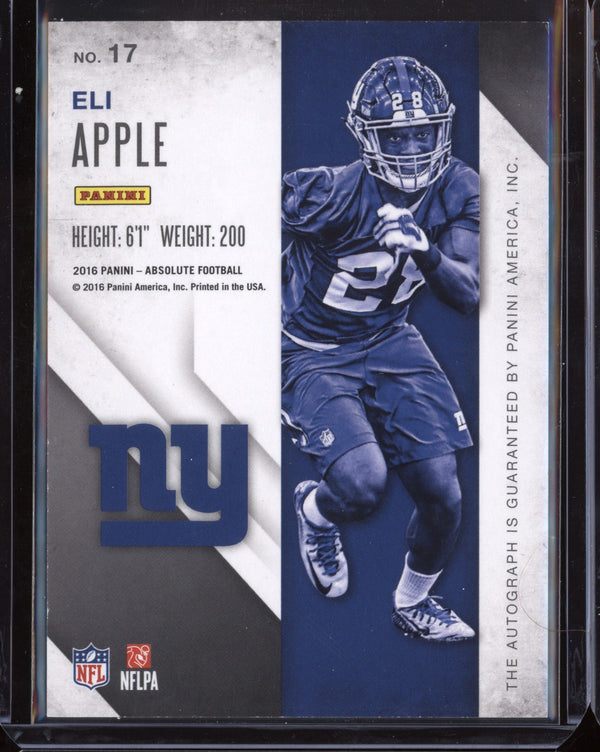 Eli Apple 2016 Panini Absolute  Rook Ink Blue RC 64/150