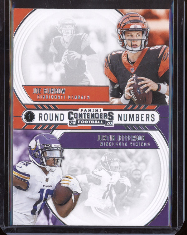 Joe Burrow / Justin Jeferson 2020 Panini Contenders Round Numbers