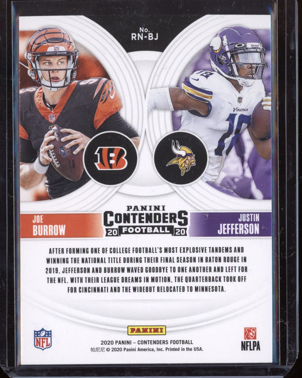 Joe Burrow / Justin Jeferson 2020 Panini Contenders Round Numbers