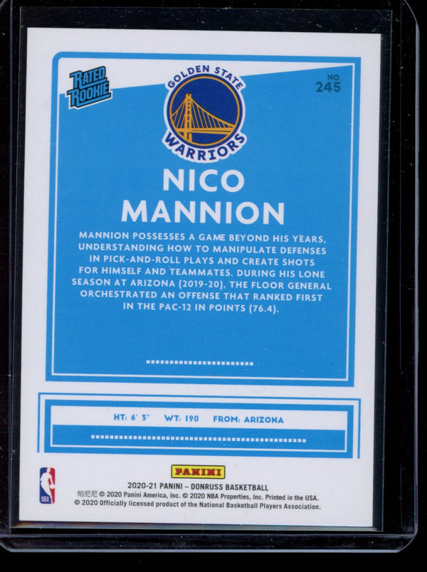 Nico Mannion 2020-21 Panini Donruss Infinite RC