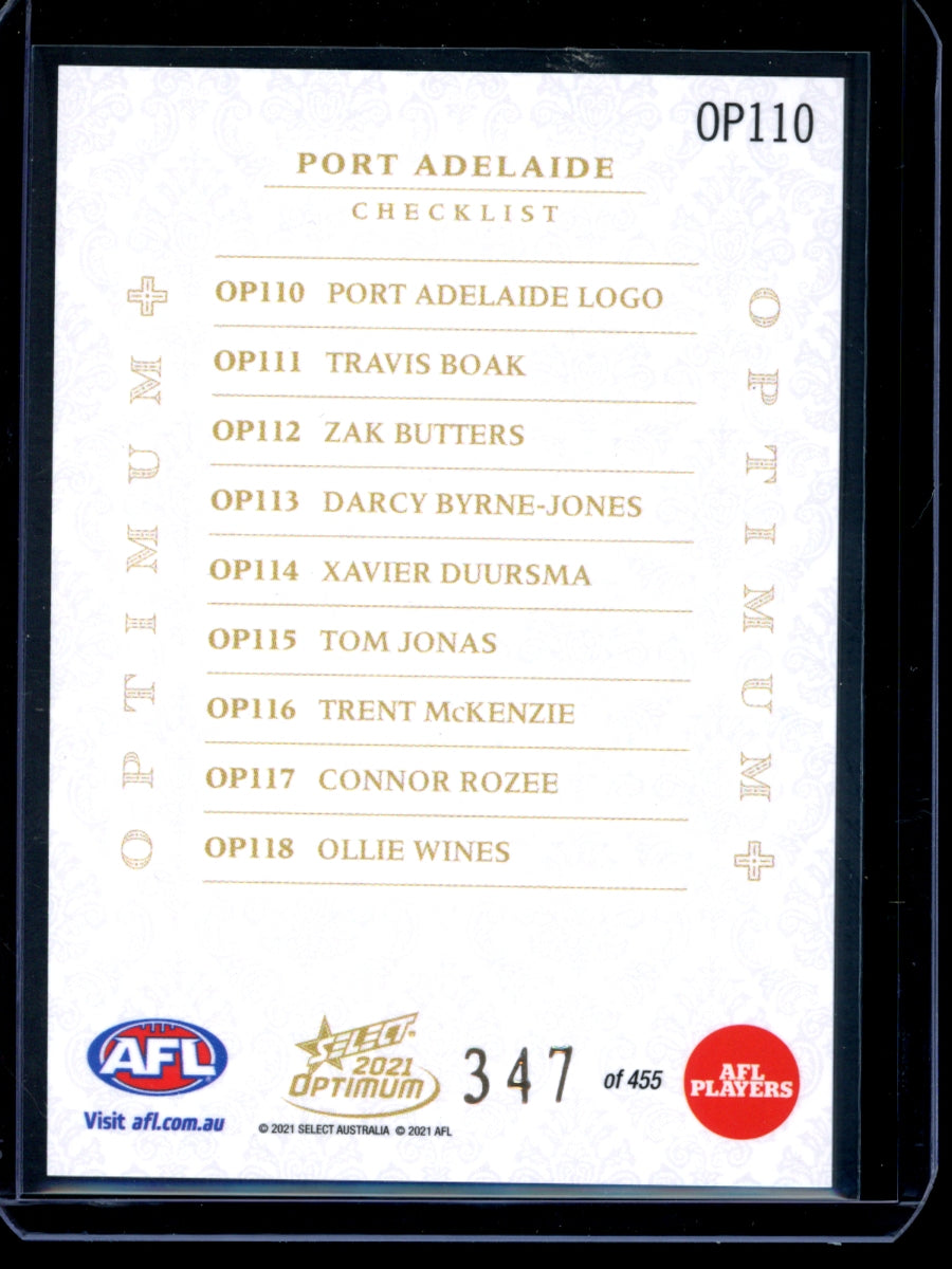 Port Adelaide Checklist 2020 Select Optimum Plus 347/455