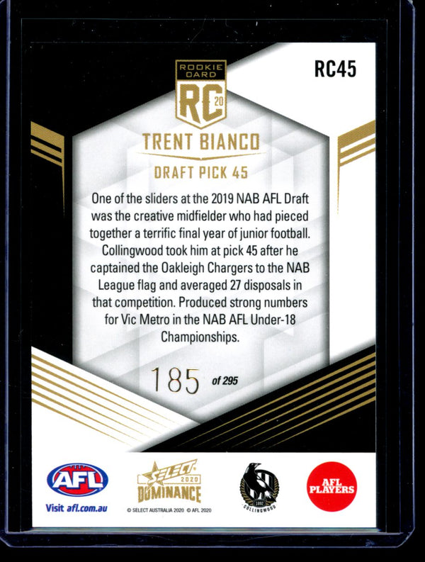 Trent Bianco 2020 Select Dominance Rookie Card RC 185/295