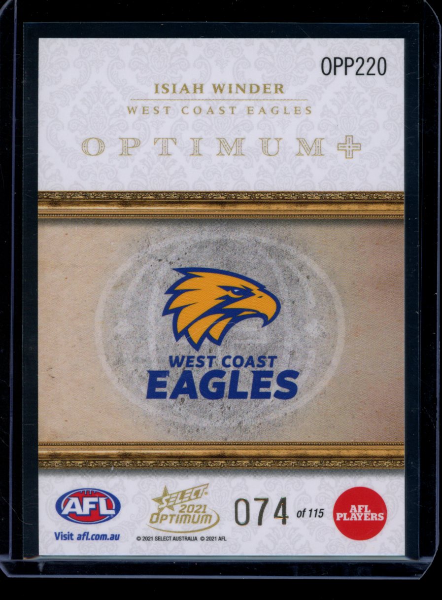 Isiah Winder 2021 Select Optimum Optimum Plus Parallel Rookie RC 074/115