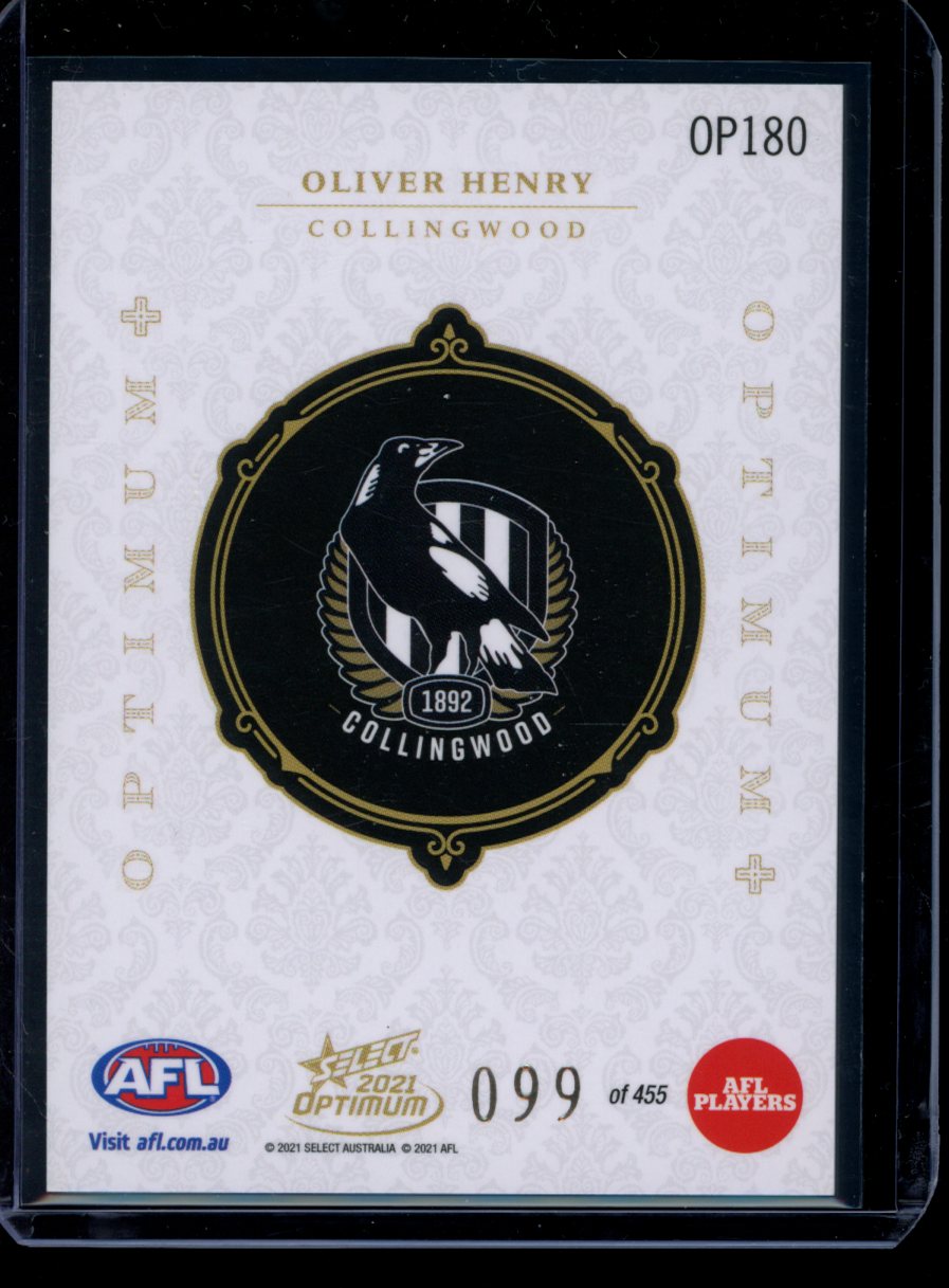 Oliver Henry 2021 Select Optimum Optimum Plus Rookie RC 099/455