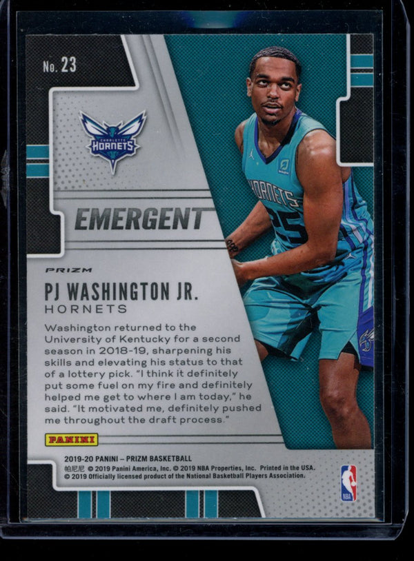 PJ Washington Jr  2019-20 Panini Prizm Silver Emergent RC