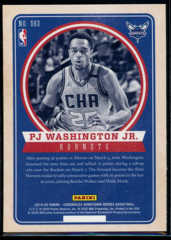 PJ Washington Jr  2019-20 Panini Chronicles Hometown Heroes RC