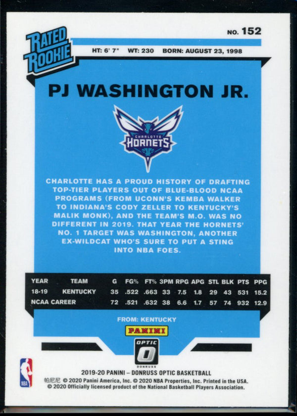 PJ Washington Jr  2019-20 Panini Optic RC