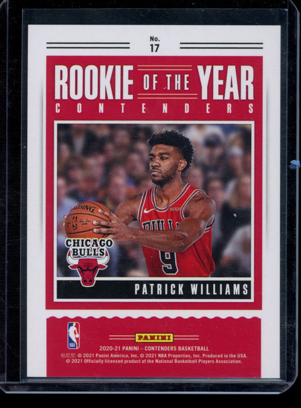 Patrick Williams 2020-21 Panini Contenders ROTY Contenders RC