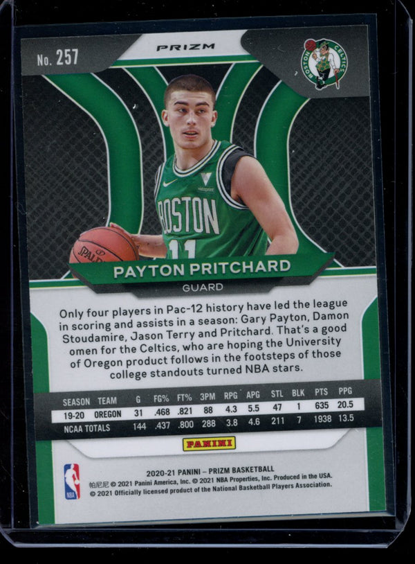 Payton Pritchard  2020-21 Panini Prizm Blue Yellow Green Choice RC