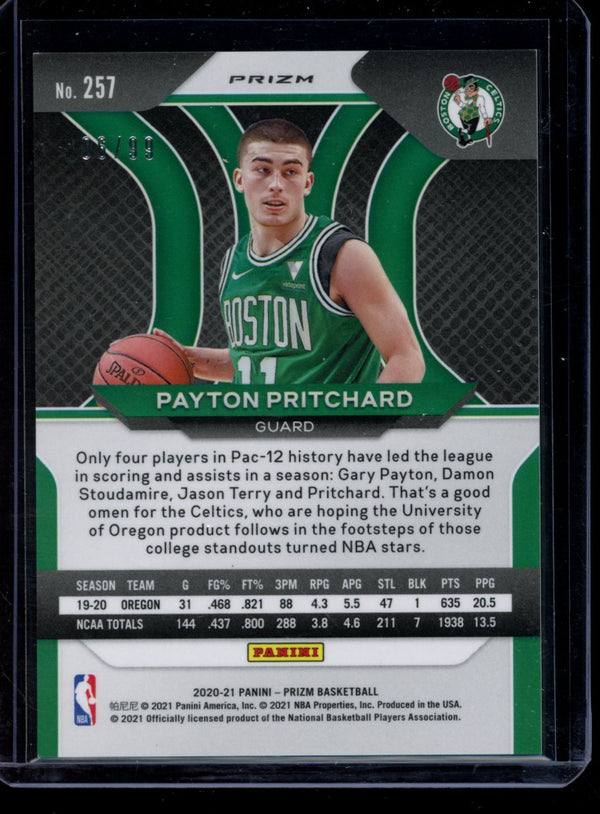 Payton Pritchard  2020-21 Panini Prizm Purple Prizm  RC 06/99