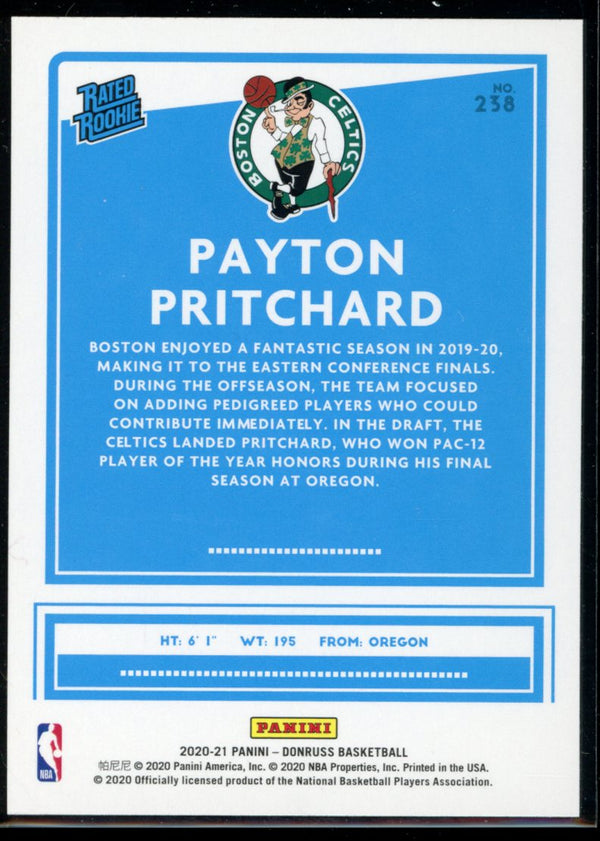 Payton Pritchard  2020-21 Panini Donruss RC