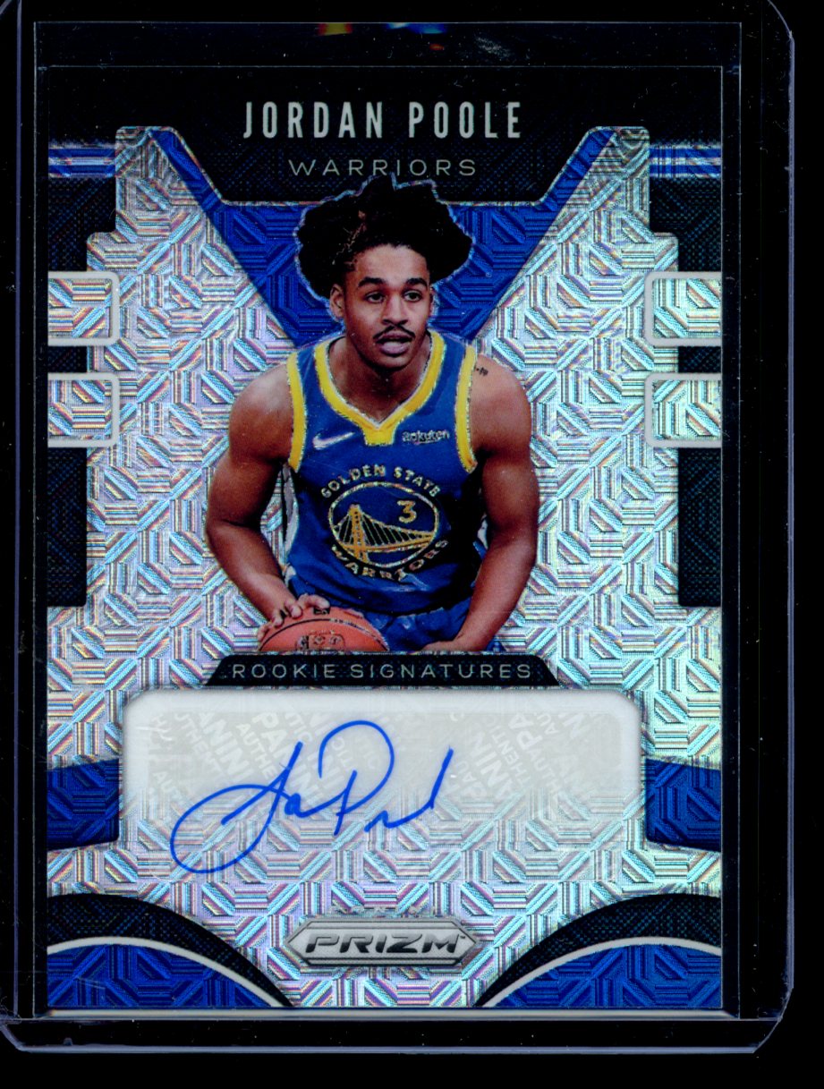 Jordan Poole Signed Warriors 33x42 Custom Framed Jersey Display with LED  Backlit Display With 2019 Panini Prizm #272 & 2019 Panini Mosaic #228 (USA  Sports Marketing)