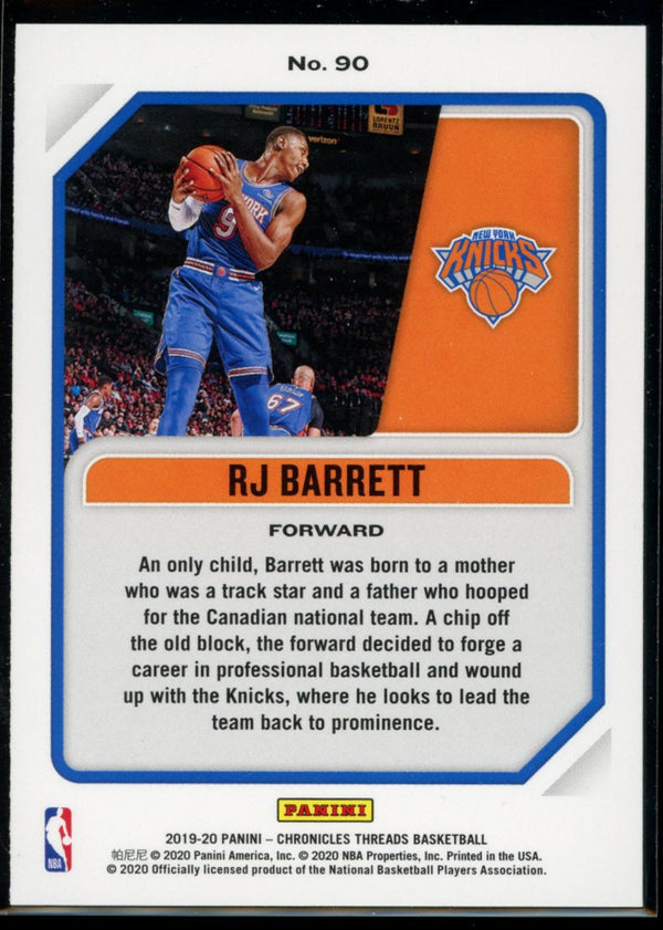 RJ Barrett 2019-20 Panini Chronicles Threads RC