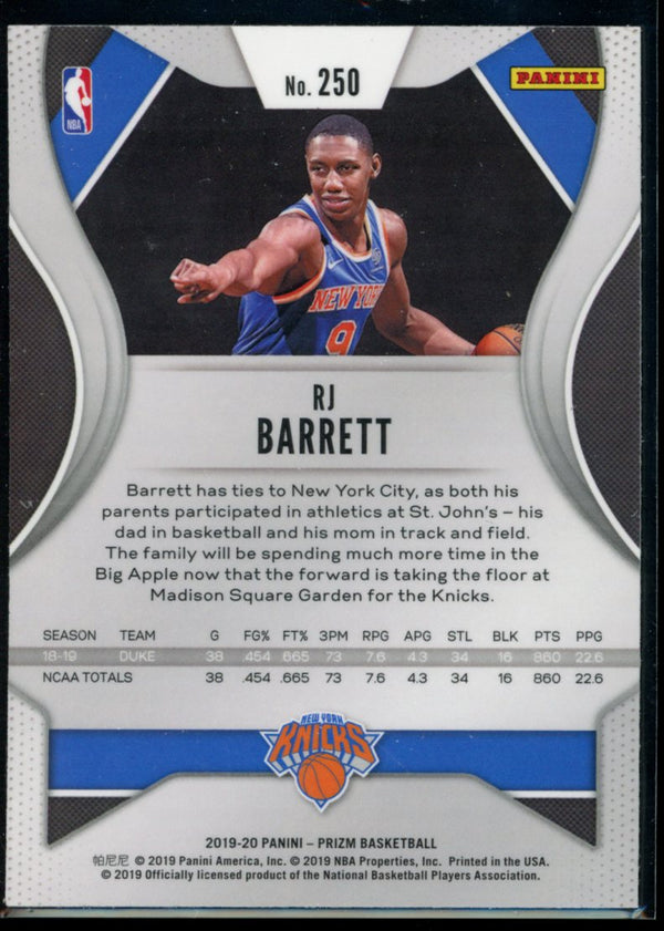 RJ Barrett 2019-20 Panini Prizm RC