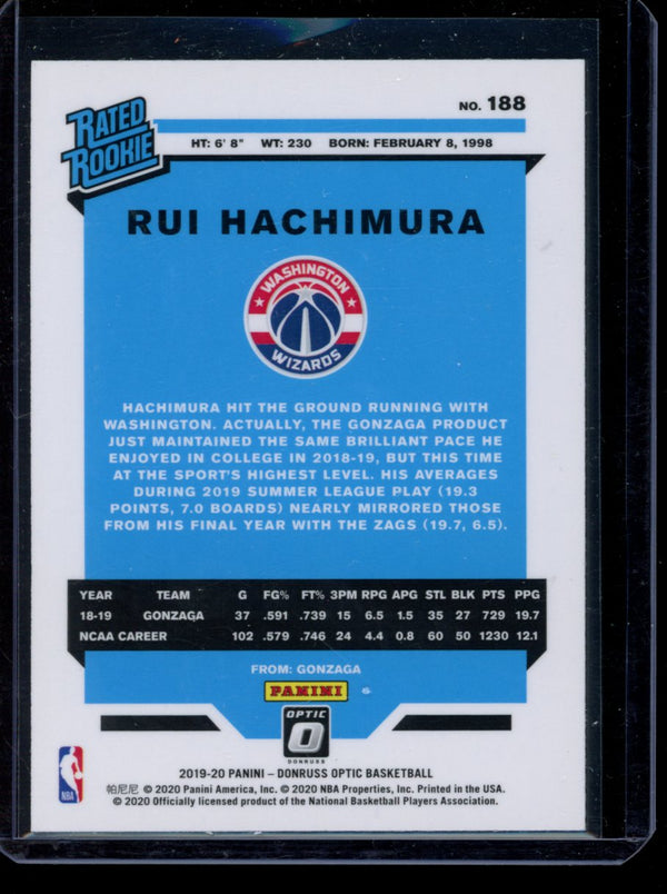 Rui Hachimura 2019-20 Panini Optic RC