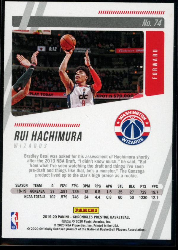 Rui Hachimura 2019-20 Panini Chronicles Prestige RC