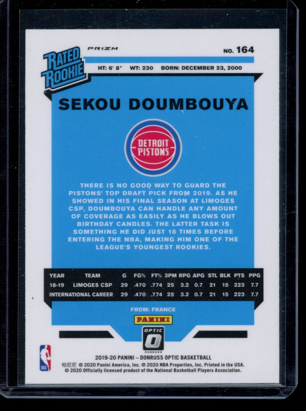 Sekou Doumbouya 2019-20 Panini Optic Holo RC