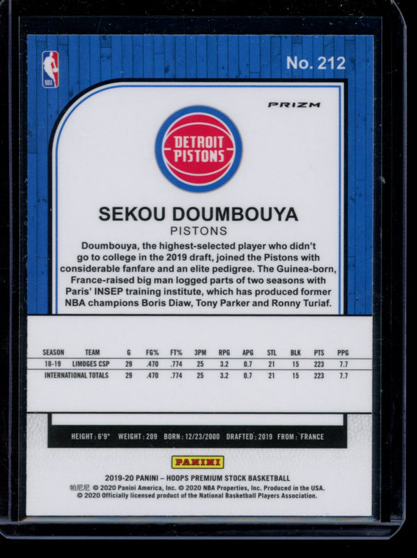Sekou Doumbouya 2019-20 Panini Hoops Premium Silver Flash RC
